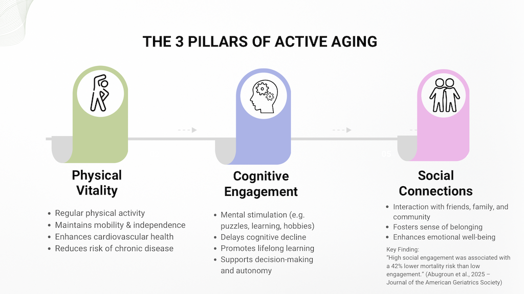 the 3 pillars of active aging